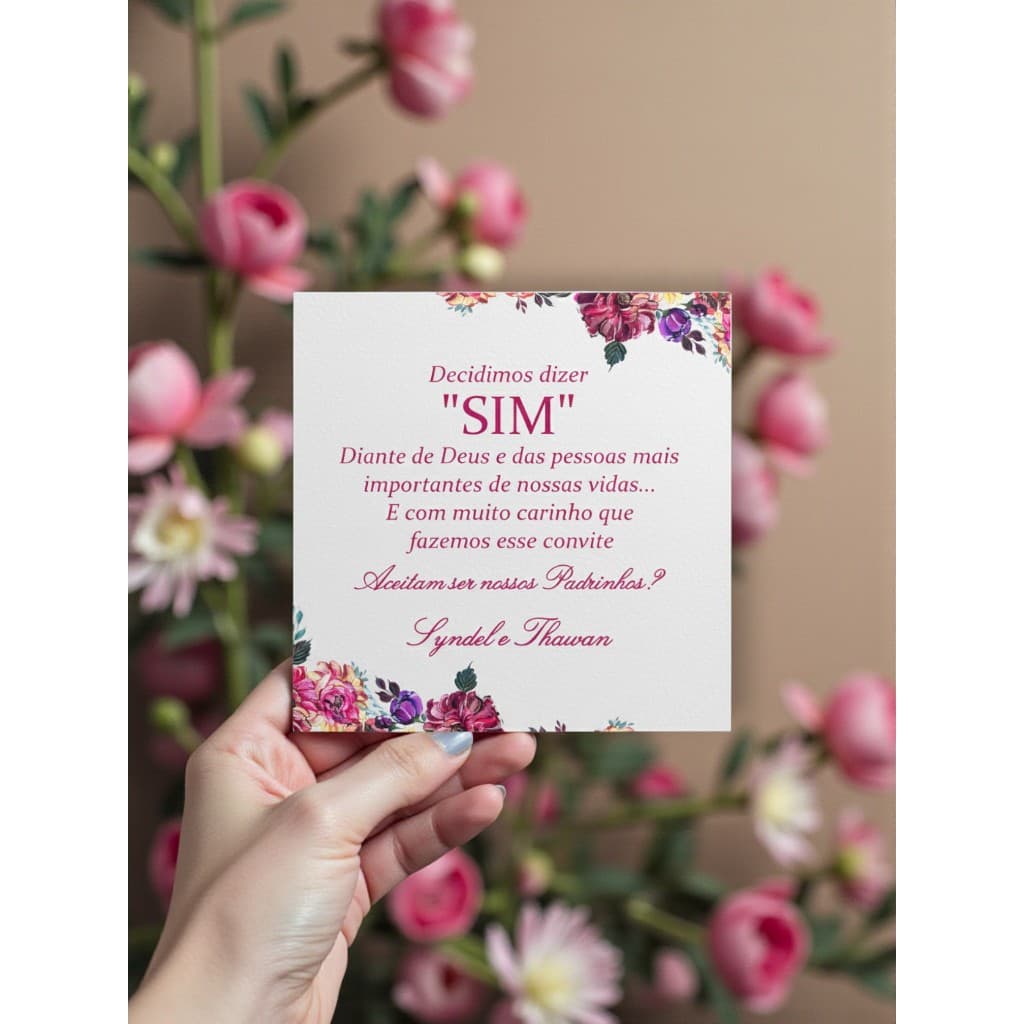 Mensagem e convite para padrinhos de casamento