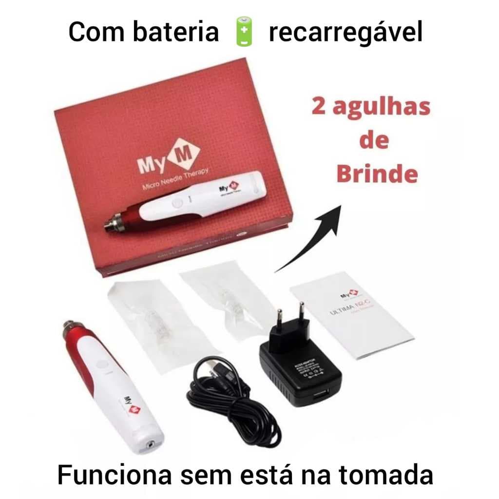 Dermapen Recarregavel Caneta Microagulhamento 0.25 A 2.0mm