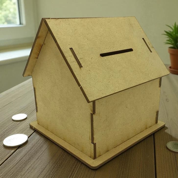 Casa Casinha Cofre Cofrinho 1 Unidade Em Mdf Cru