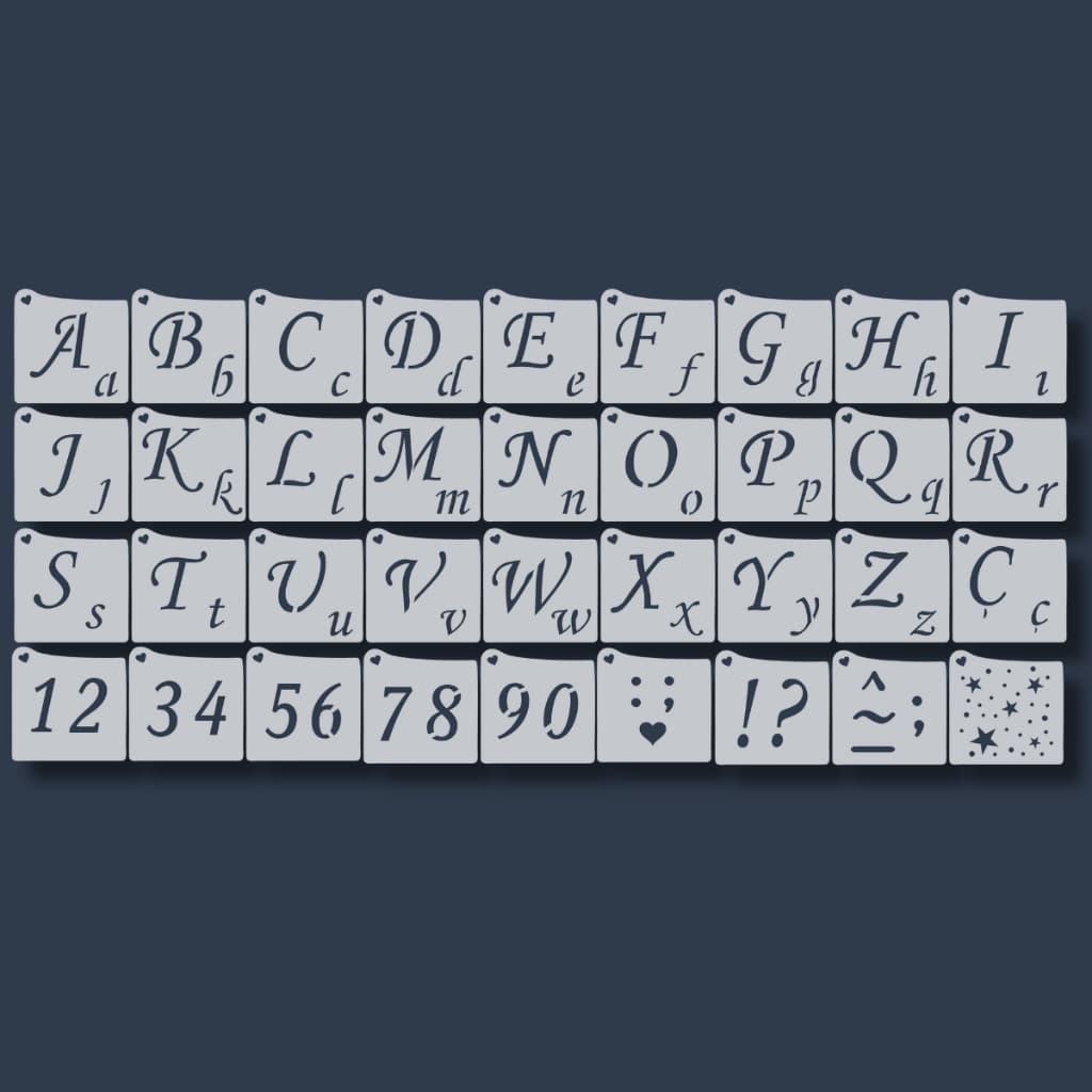 Kit 36 Stencil Alfabeto Molde Letras para Pintura, Artesanato, Tecido, Mdf, Atividades Infantis