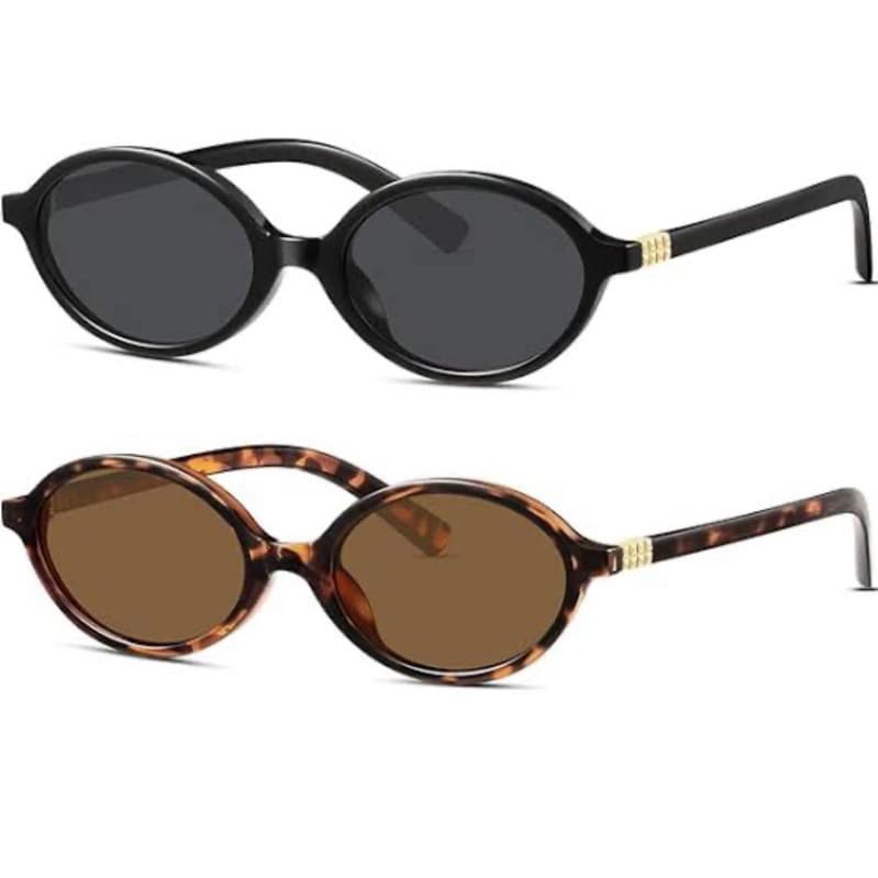 Óculos de Sol Feminino Oval Retrô Vintage Miu Tendência das Blogueiras Moda Y2K Minimalista Estilo Anos 90