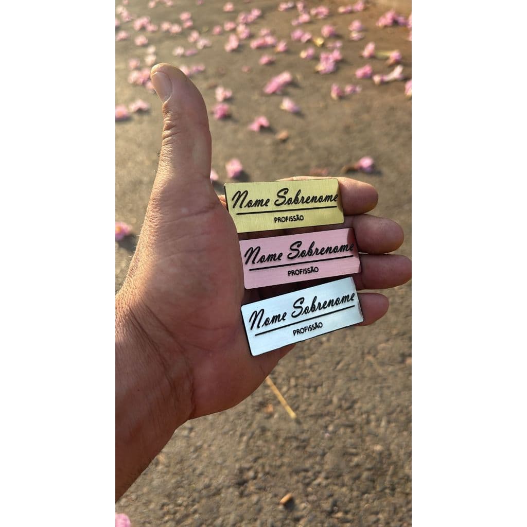 Crachá Broche ABS Personalizado | Nome, Profissão| sem LOGOS