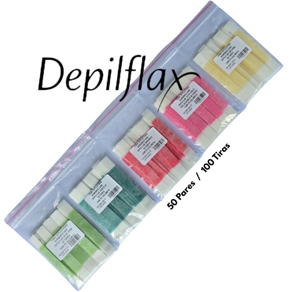 50 Pares de Tiras Depilflax p/Depilação de Sobrancelhas - Escolha o Fragância