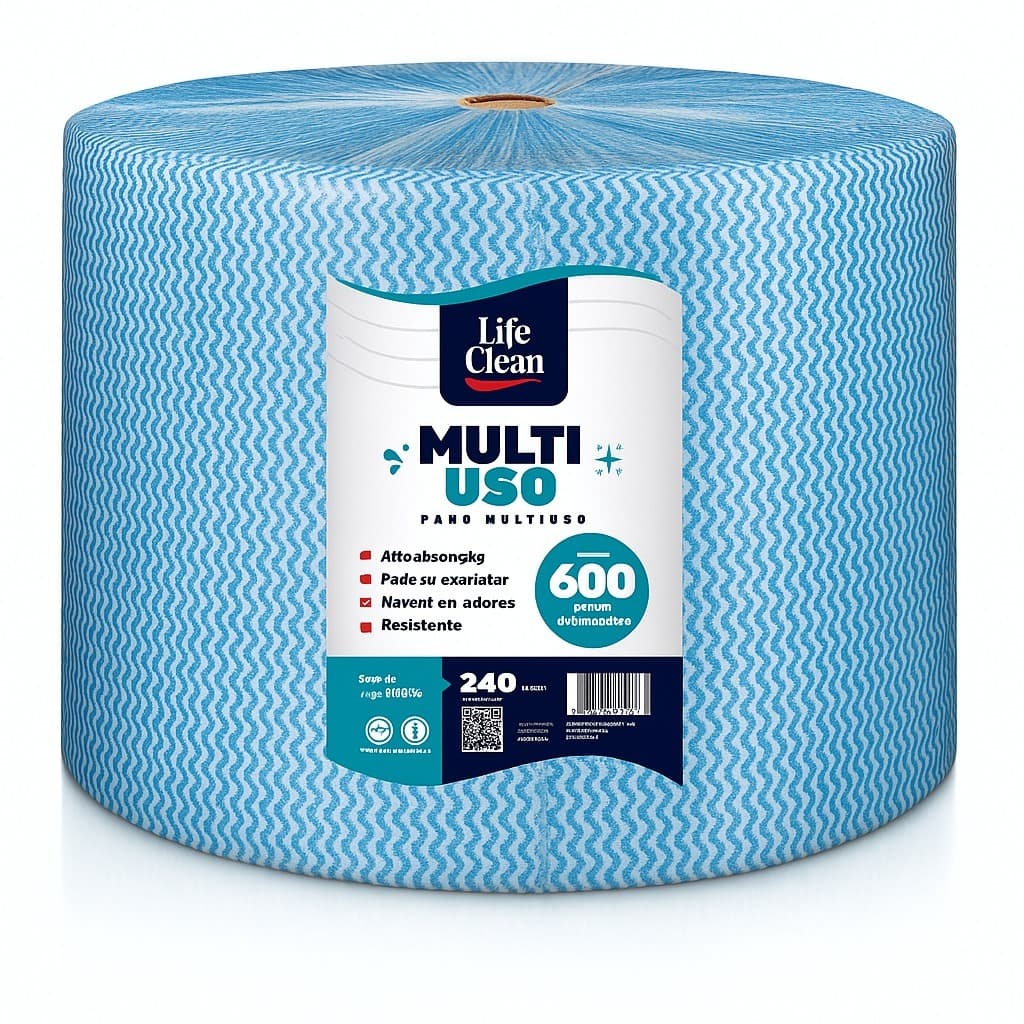 Pano Multiuso Perfex Rolo c/600un de 20cm X 40cm - Life Clean