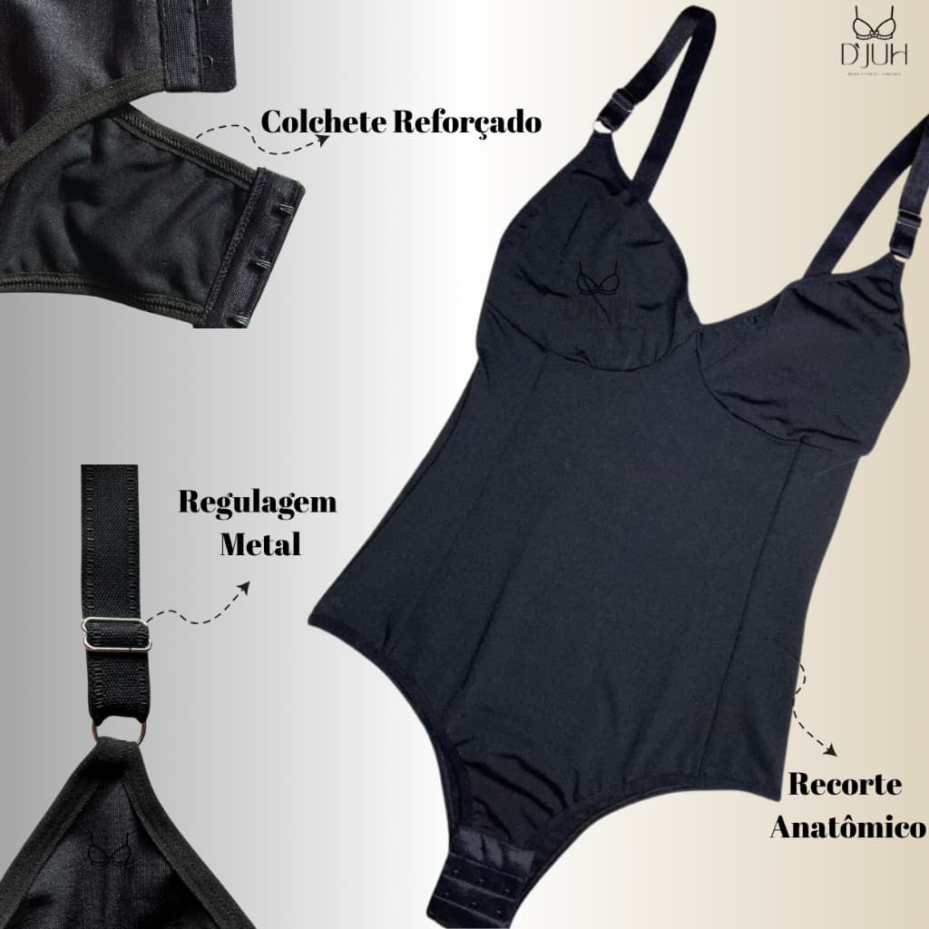 Cinta Body Modelador Suplex Sem Bojo Redutora De Medidas Com Compressão Alça Reforçada Feminina