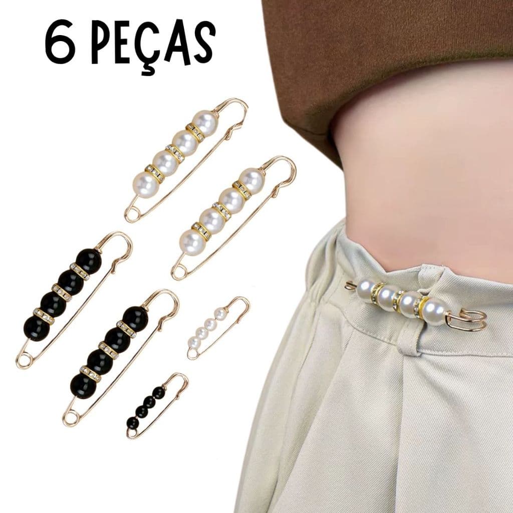 Peças Broche Alfinete Ajuste Roupa Segura Barra Calça Pérola Sortidos