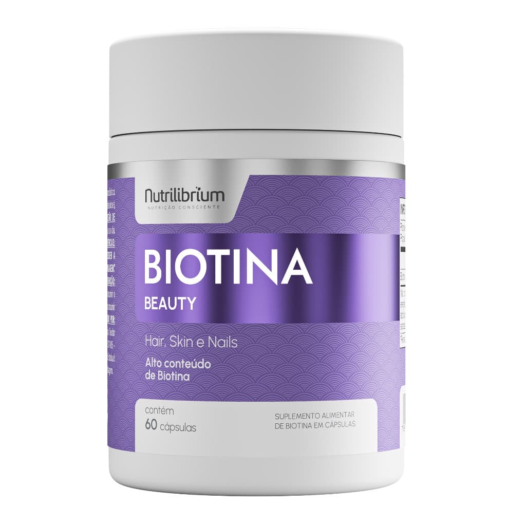 Biotina Premium 60 Cap Alto Conteúdo Cabelo Pele Unha Beauty