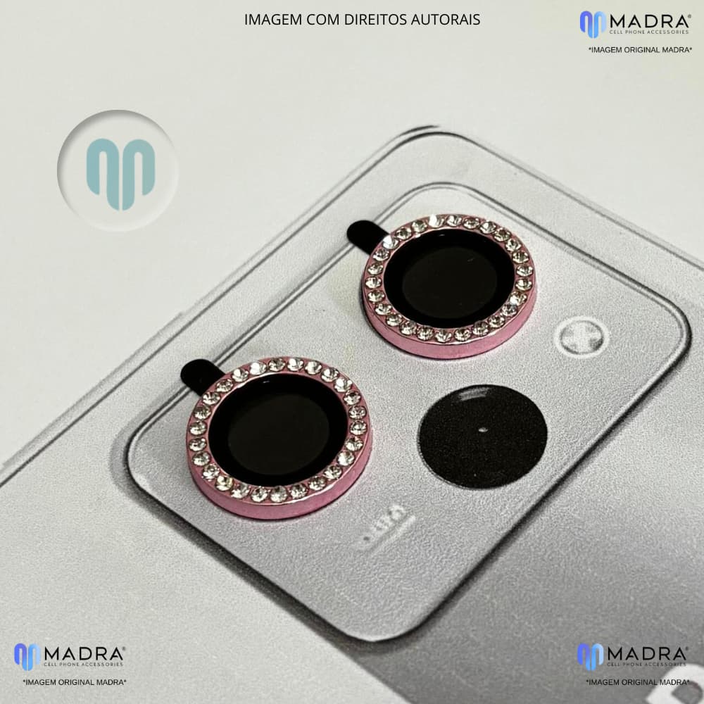 Kit Película Câmera Strass POCO X7/ PRO Protetor Lente Diamante Brilhente