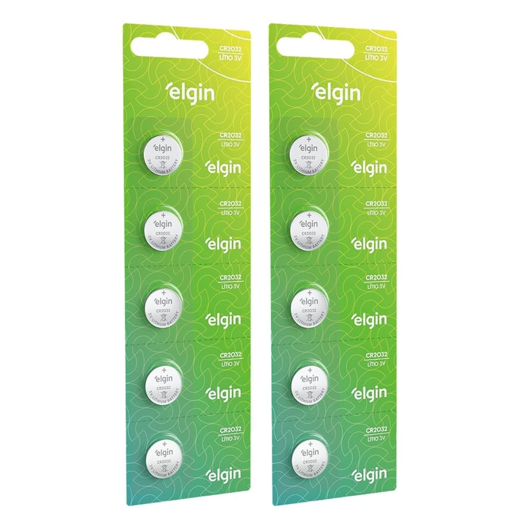 Kit Blister 2 Cartelas 10 Pilhas Moeda Cr2032 3v Elgin