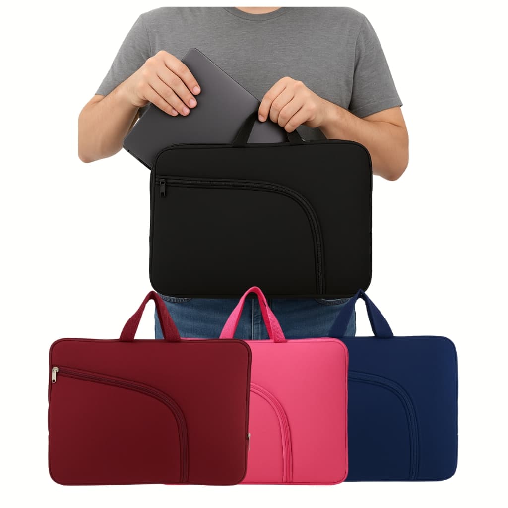 Bolsa Case Capa De Notebook e Macbook de Neoprene 13' 14' 15,6' 17' Polegadas C/Bolso Externo
