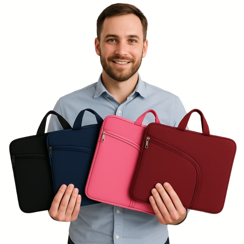 Mala Case Capa pra Notebook Bordo Com Bolso Externo Alça Reforçada 14' 15,6' 17' Polegadas