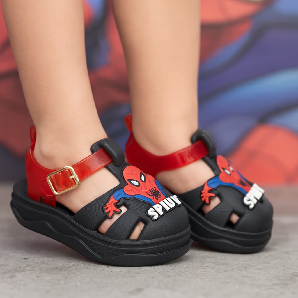 Sandália Babuche Infantil Menino Homem Aranha Bebe Confortável Antiderrapante