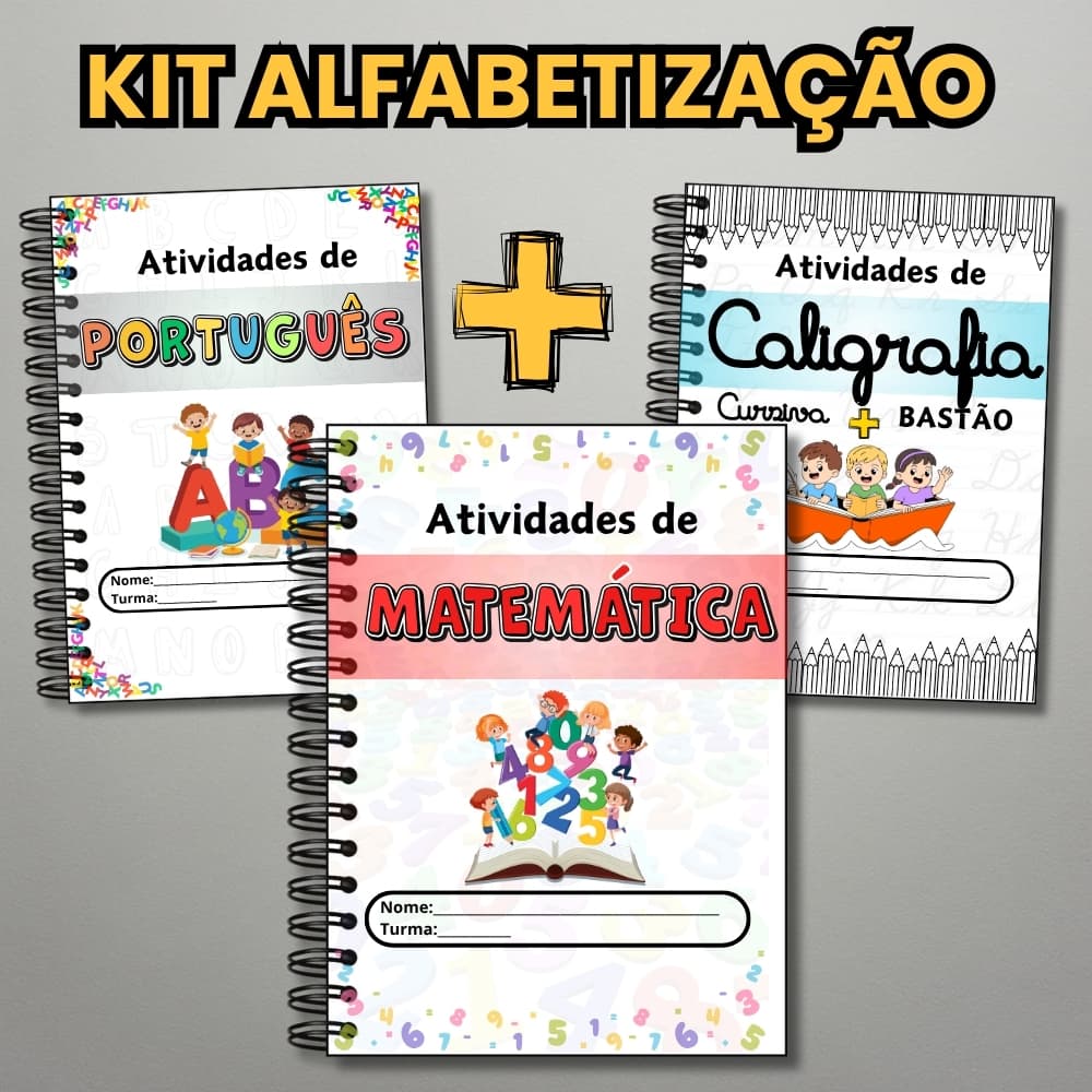 Livro de Atividades Alfabetizaçao Infantil Apostila de Matemática, Caligrafia e Português