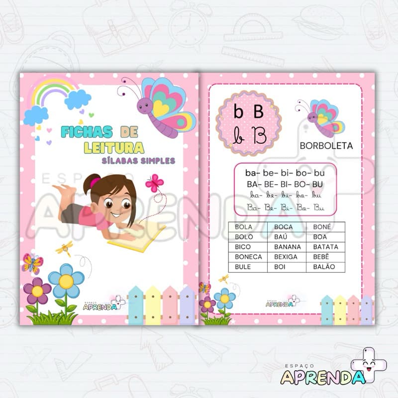 FICHAS DE LEITURA PLASTIFICADAS - SÍLABAS SIMPLES