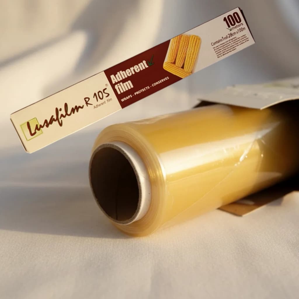 Rolo Bobina de Filme PVC Plástico 28cm X 100metros Esticável Resistente SEM Serra