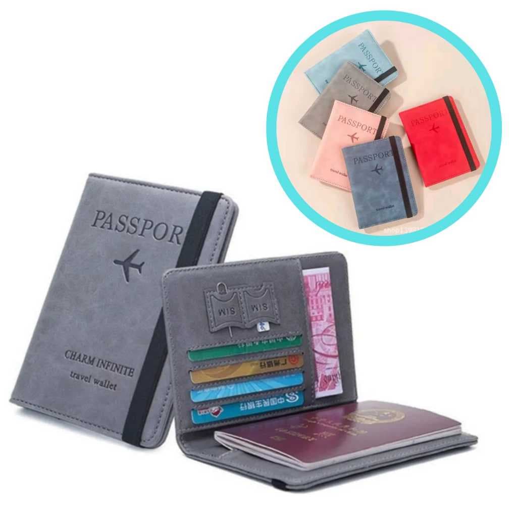Carteira Porta Passaporte Antifurto Ultra Fina para Viagem Masculino e Feminino Compacto