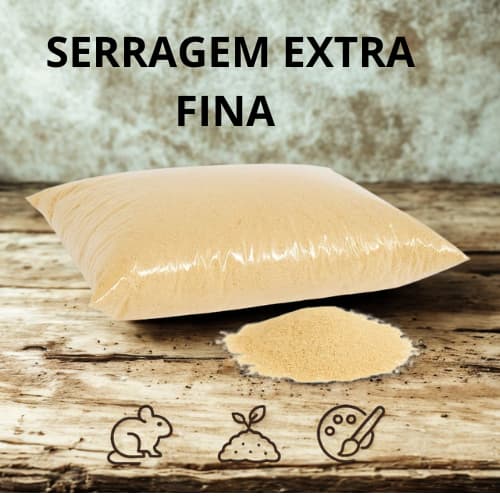 Pó de Serragem De Madeira De Pinus Extra Fina Peneirado 500g a 5kg (100% seca e limpa)