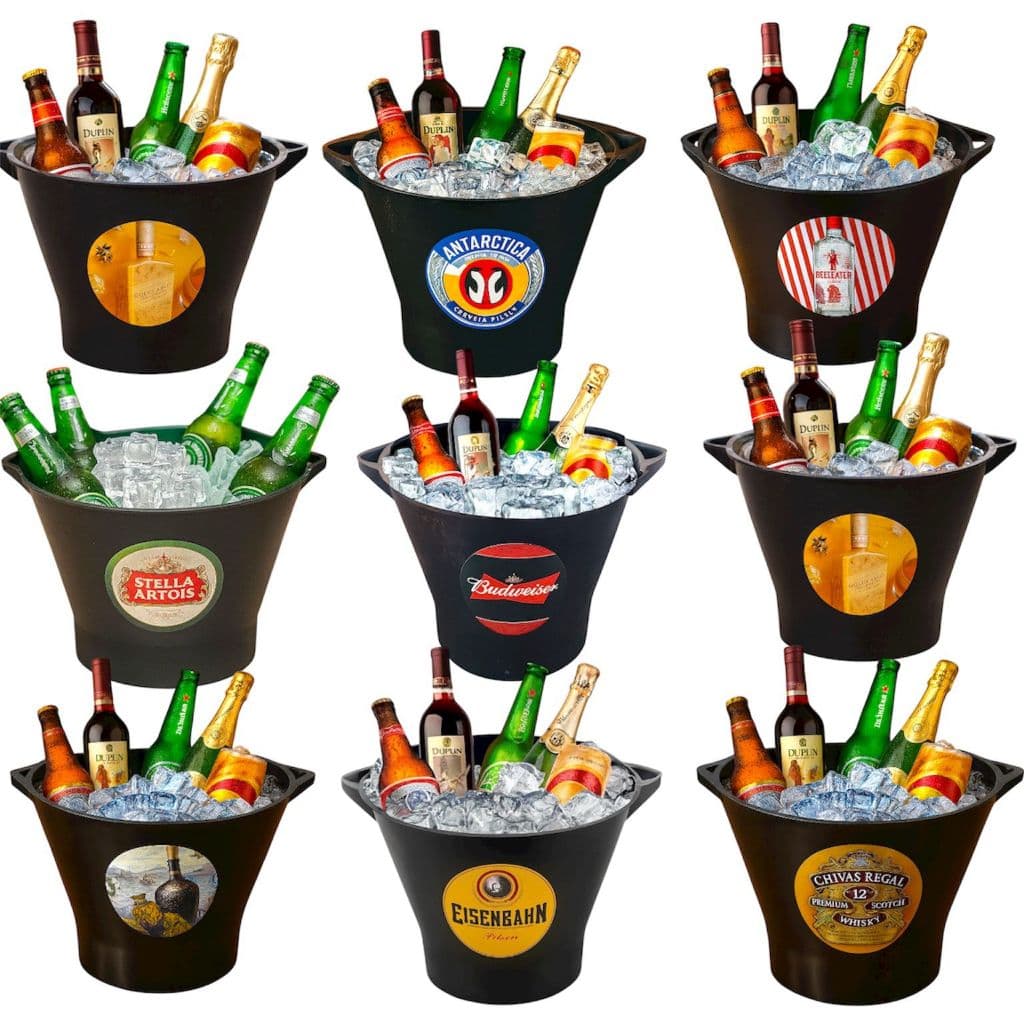 Balde de Cerveja 8 Litros Kit com 10 Para Latinhas Long Necks Combos Litrão