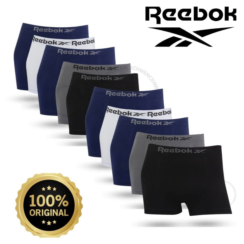 Kit 5 ou 10 Cuecas Boxer Reebok Lisa Masculina Microfibra Sem Costura Original