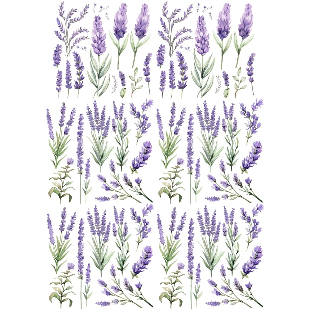 Decalque Porcelana Forno Caseiro Baixa Temp - Lavandas 3