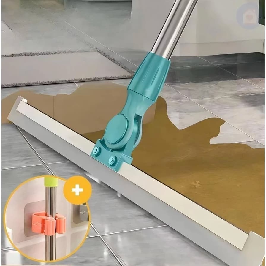 Rodo de Silicone Para Limpeza de Piso Vidros Com Gancho Secos e Molhados Uso Duplo Vassoura Mágica