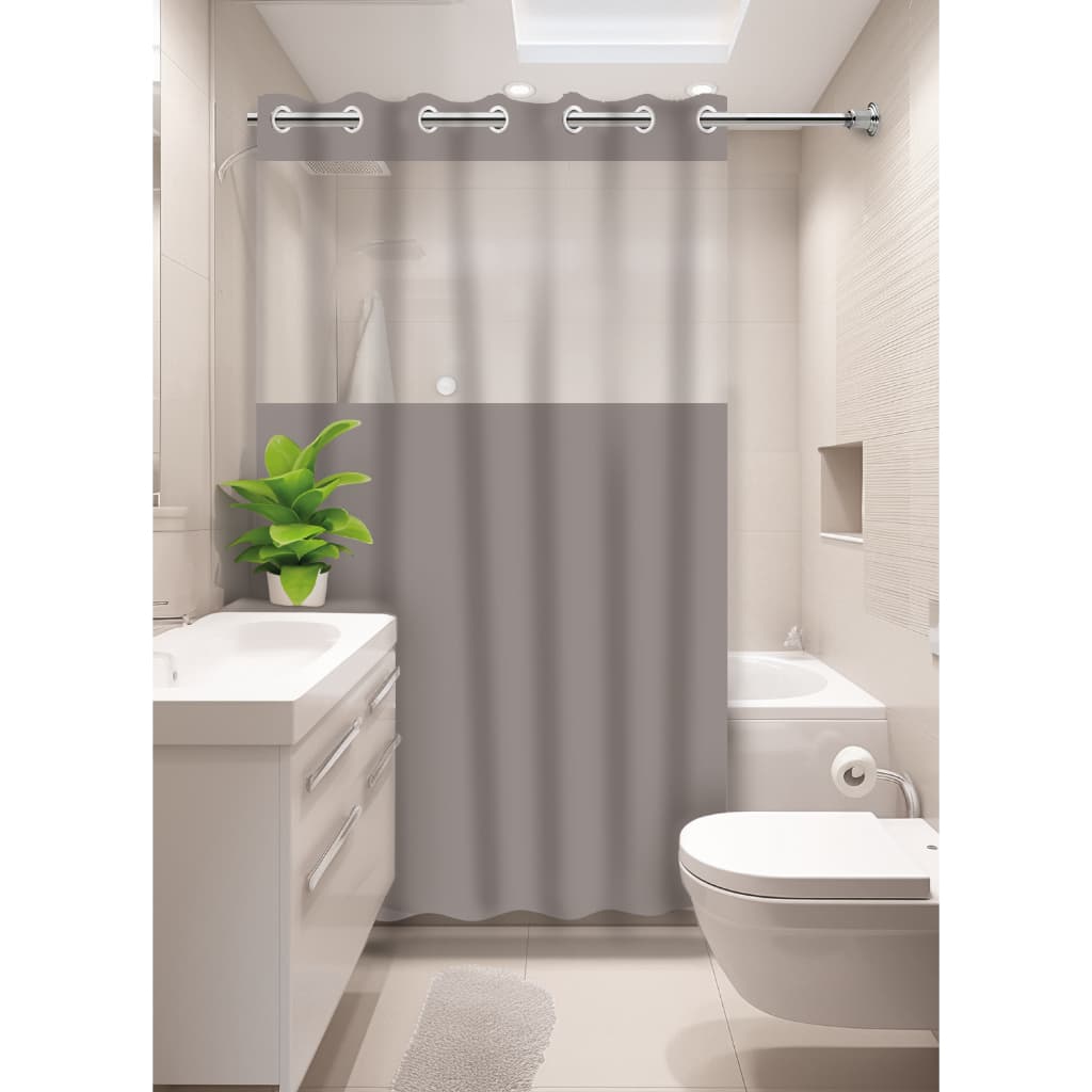 Cortina Box de Banheiro 1,38m x 1,98m Ilhós ou Ganchos Diversos Modelos Anti-mofo