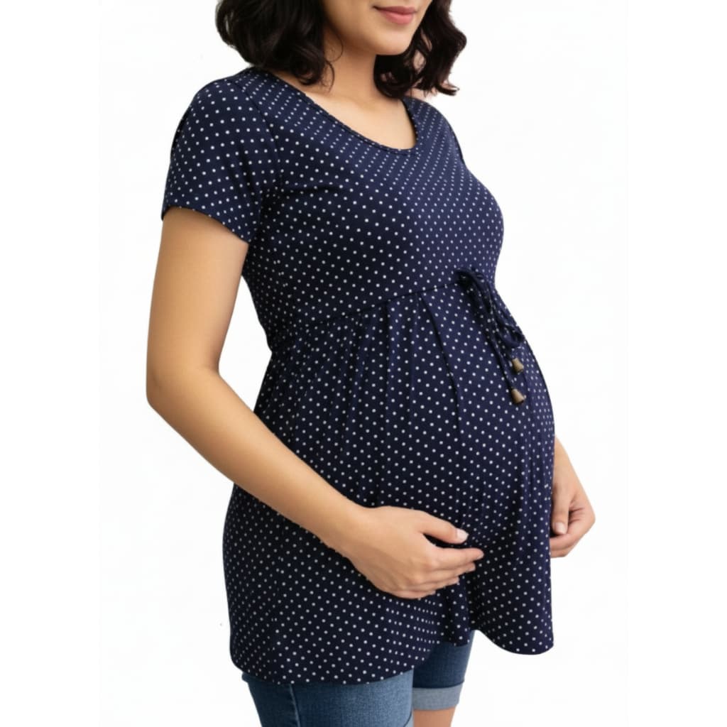 Bata póa gestante manga curta Blusa