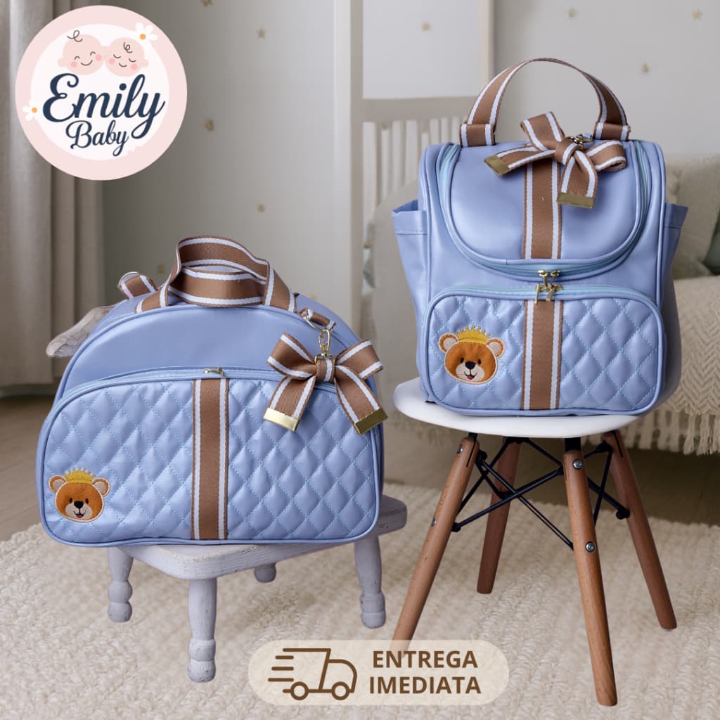 Mochila Kit Bolsa Maternidade Mamãe Bebê Urso Impermeável Multifunção
