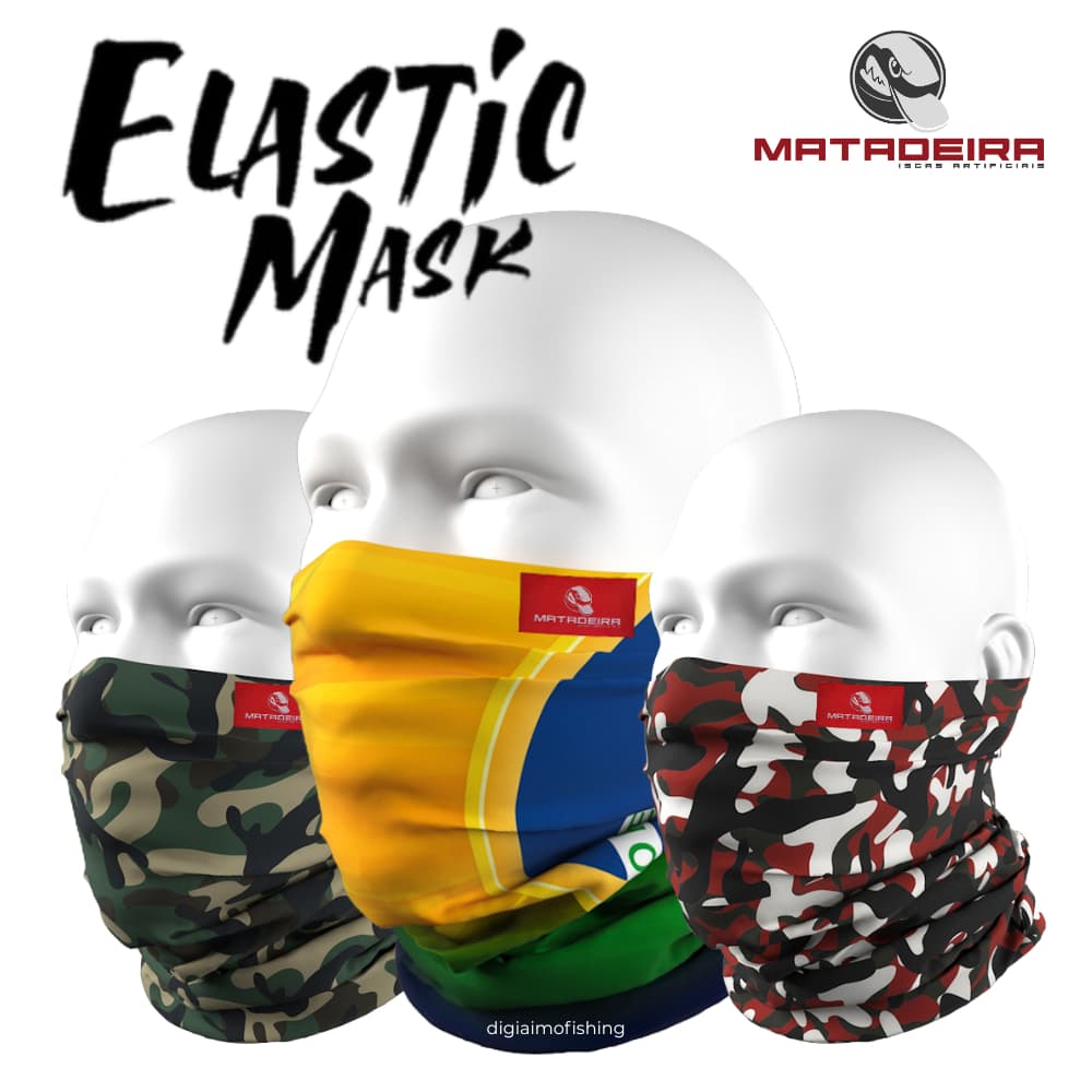 Buff Tube Neck Matadeira Elastic Mask Bandana Máscara de Proteção Solar Proteção UV50 Pesca Aventura