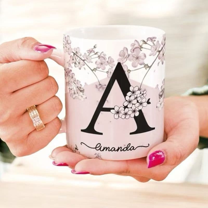 Caneca Personalizada Com Nome Floral