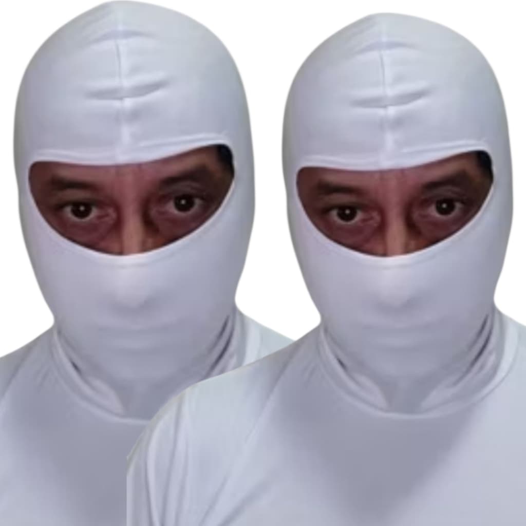 Kit 2 Touca  Balaclava Mascara Ciclismo Sol Frio Proteção UV Branco