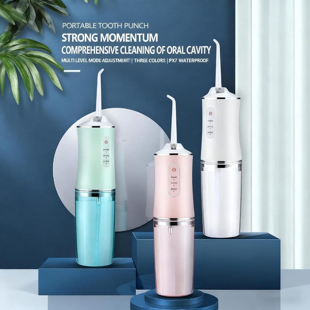 Irrigador Oral Portátil 220ml USB Recarregável Jato Potente Higiene Bucal Promoção F7