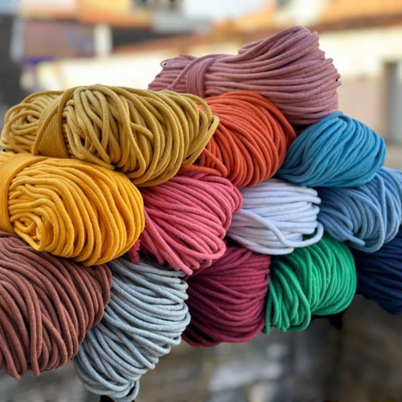 1kg Corda Cordão de algodão 6MM com alma firme estruturado robusto ideal para cestaria modelada