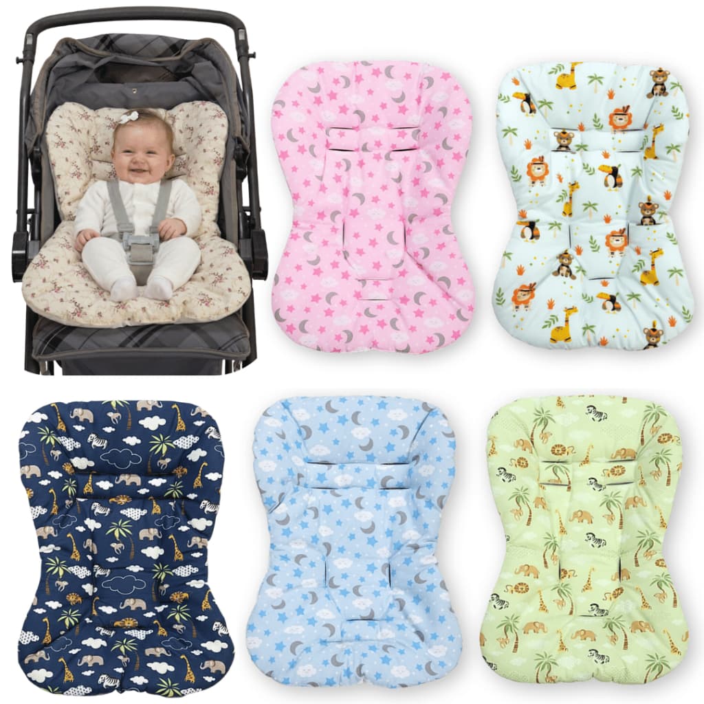 Capa Colchonete pra Carrinho acolchoada todos os tamanhos universal 100% algodão menino menina