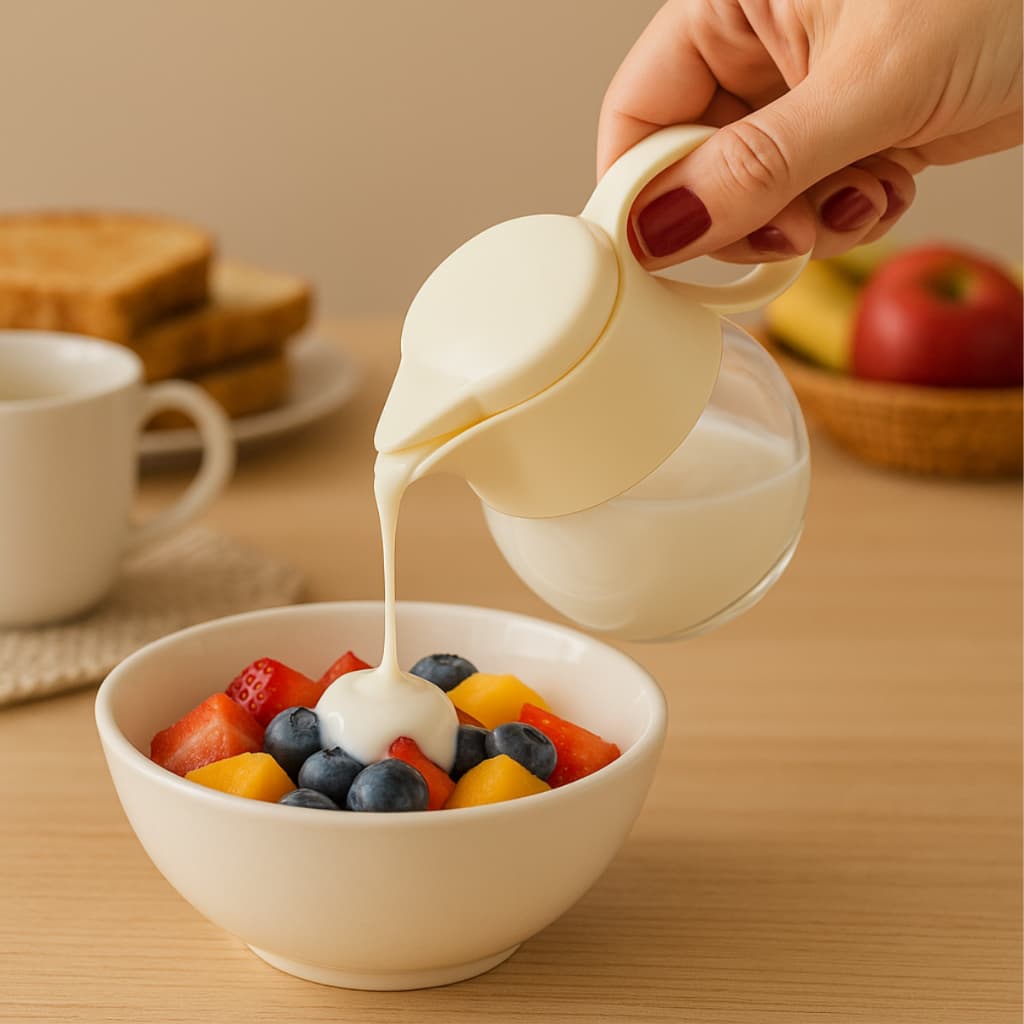 Mini Jarra de Vidro C/ Alça Para Cozinha Café da Manhã Leite Chá Mel Iogurte 200ml