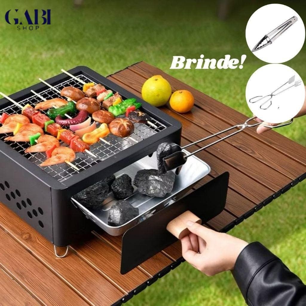 Churrasqueira À Carvão Portátil Ferro / Acampamentos / Churrasco ao Ar Livre GABISHOP