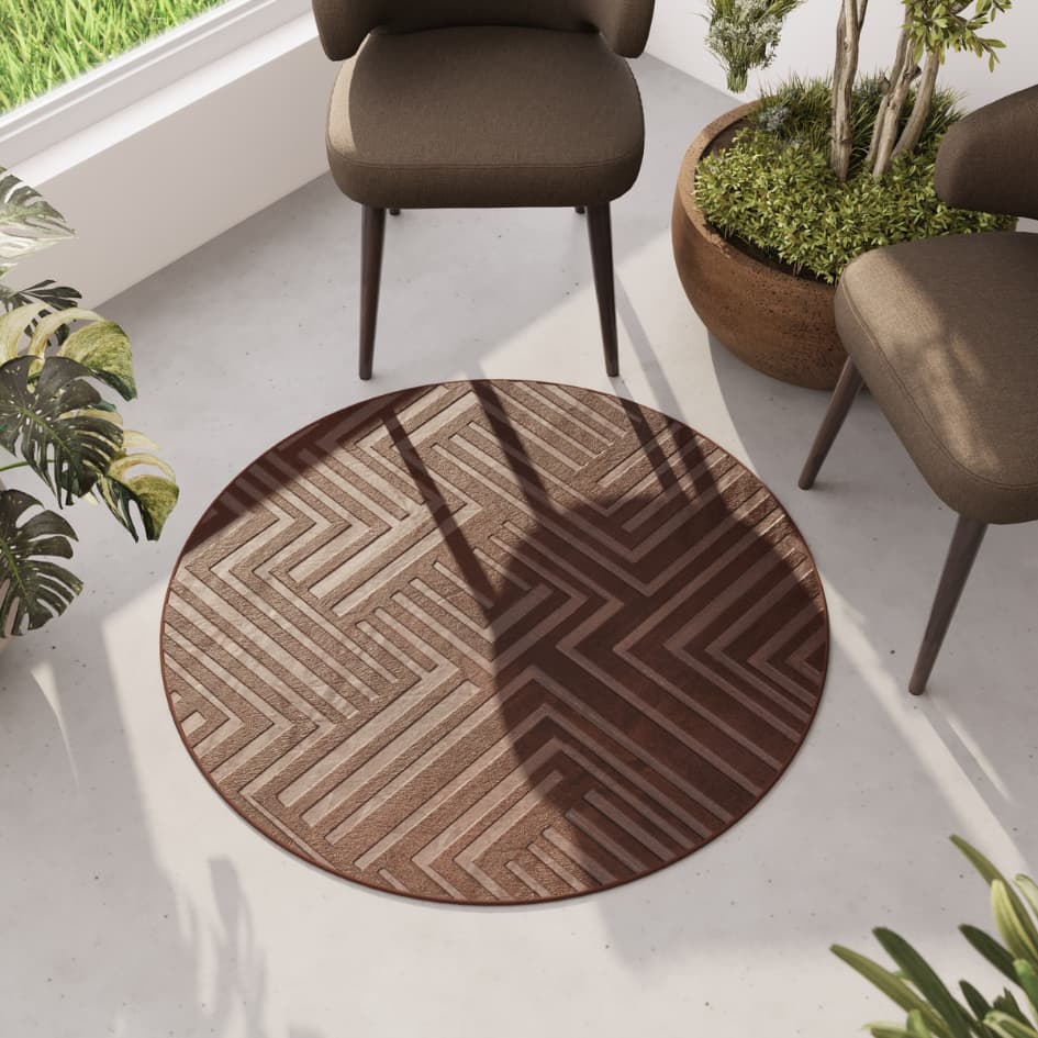 Tapete de Sala Redondo 1,00m x 1,00m Itália Aveludado Premium Várias Cores Antiderrapante Moderno 1m