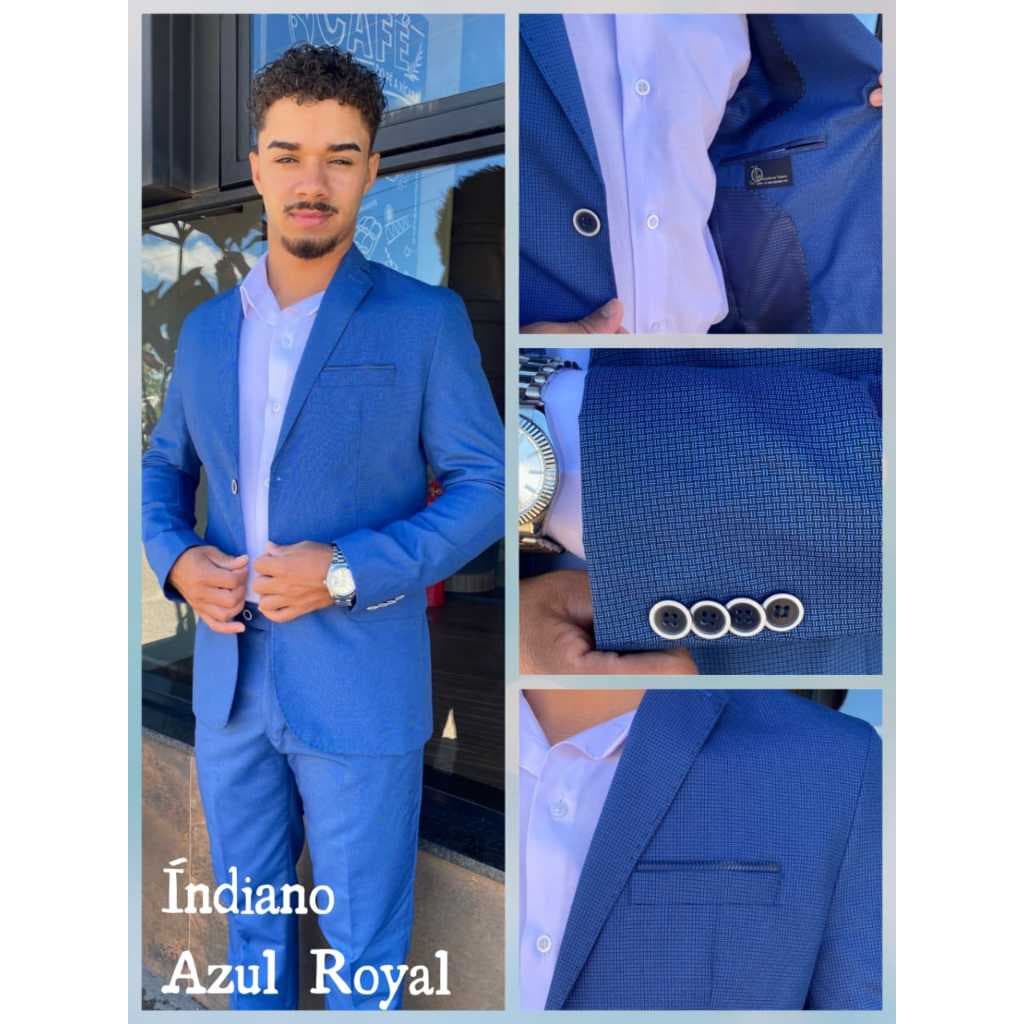 TERNO FIO INDIANO SLIM MASCULINO ALTO PADRÃO