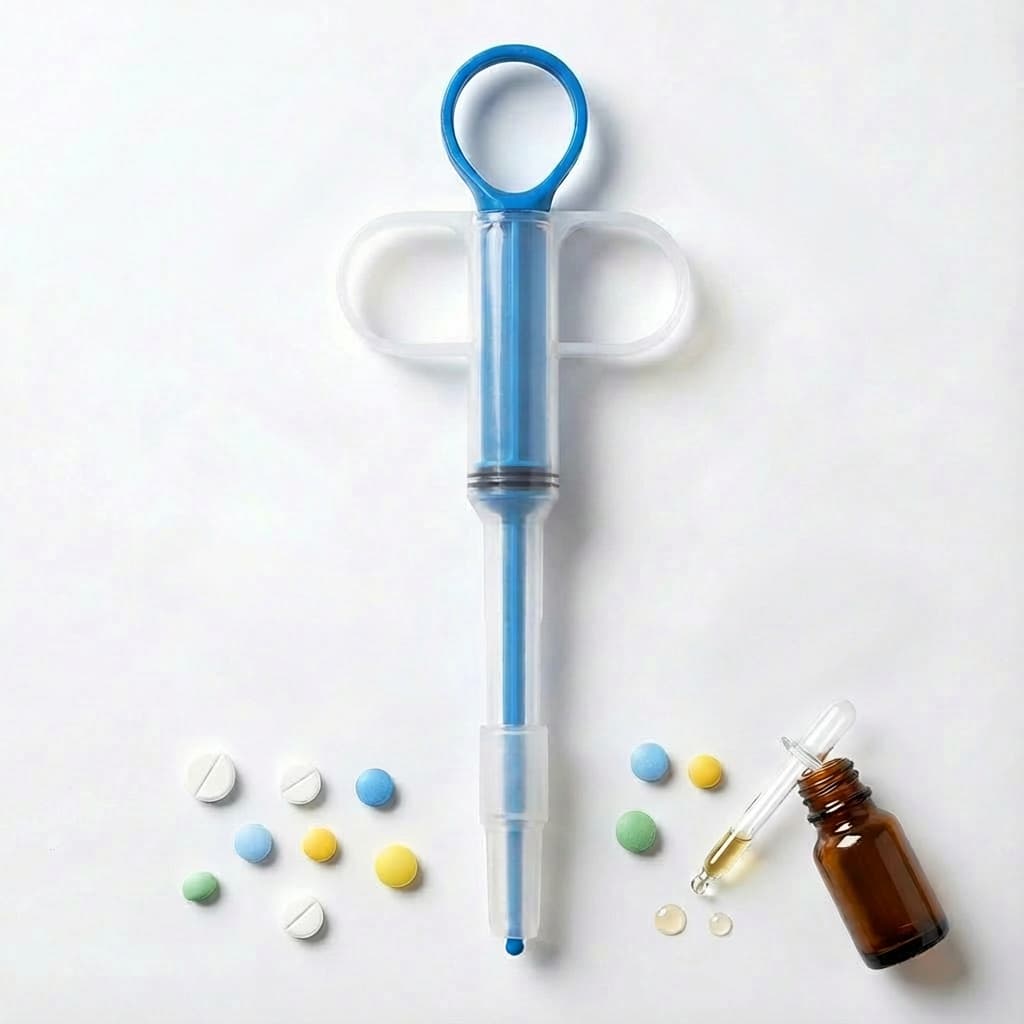 Aplicador Pet de Remédios Comprimidos e Líquidos com Bico de Silicone Para Cães e Gatos