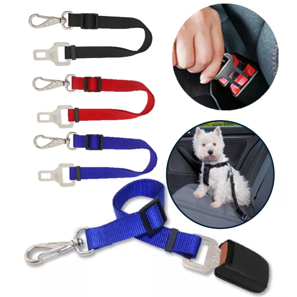 Cinto Pet Ajustável Carro Cães Gatos Proteção Segurança Conforto Viagem Segura