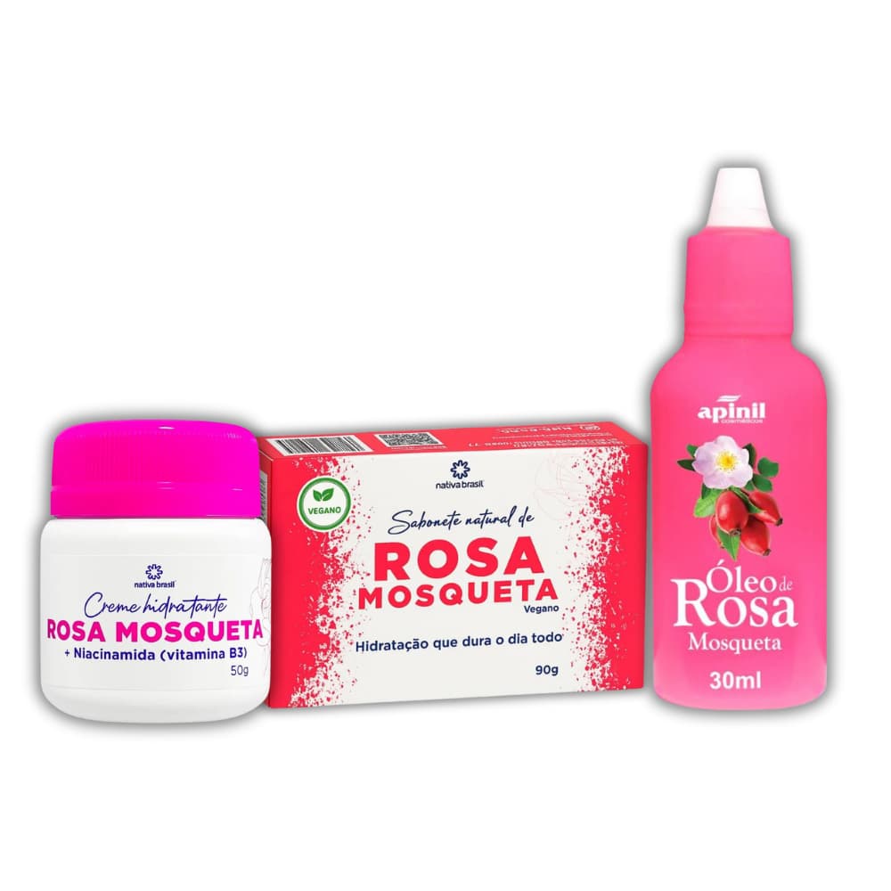 Kit Rosa Mosqueta – Creme + Sabonete + Óleo