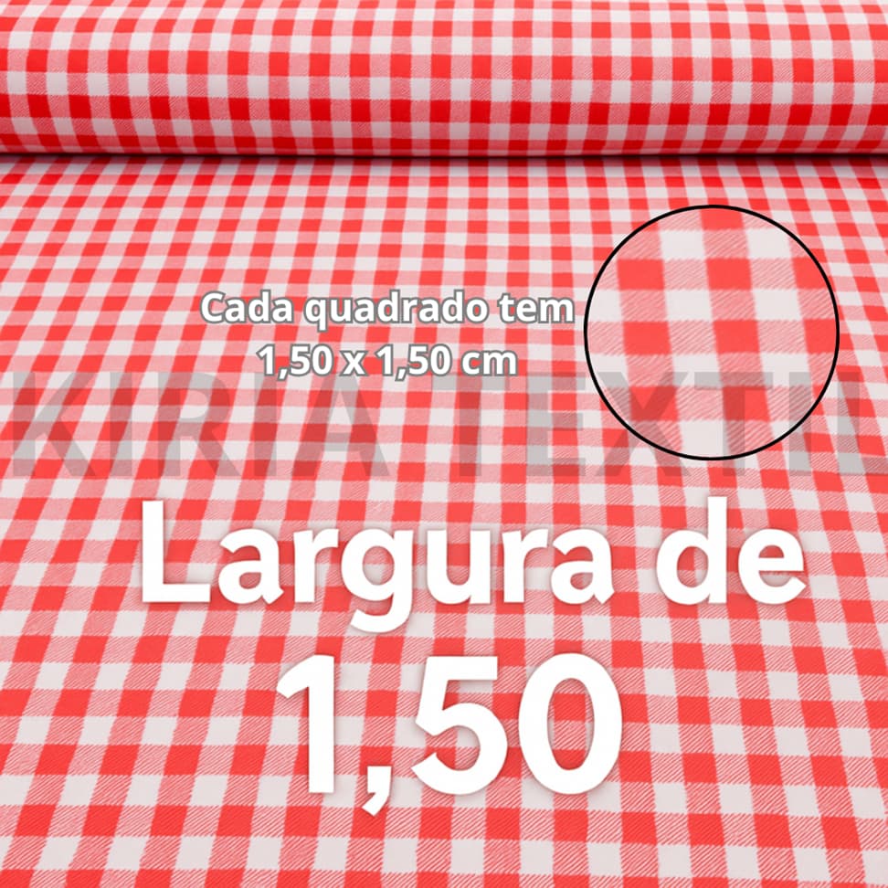 Tecido Xadrez para Toalha de Mesa - Ideal para Decoração de Festas, Cozinha Jantar Artesanato Tecido Decorativo