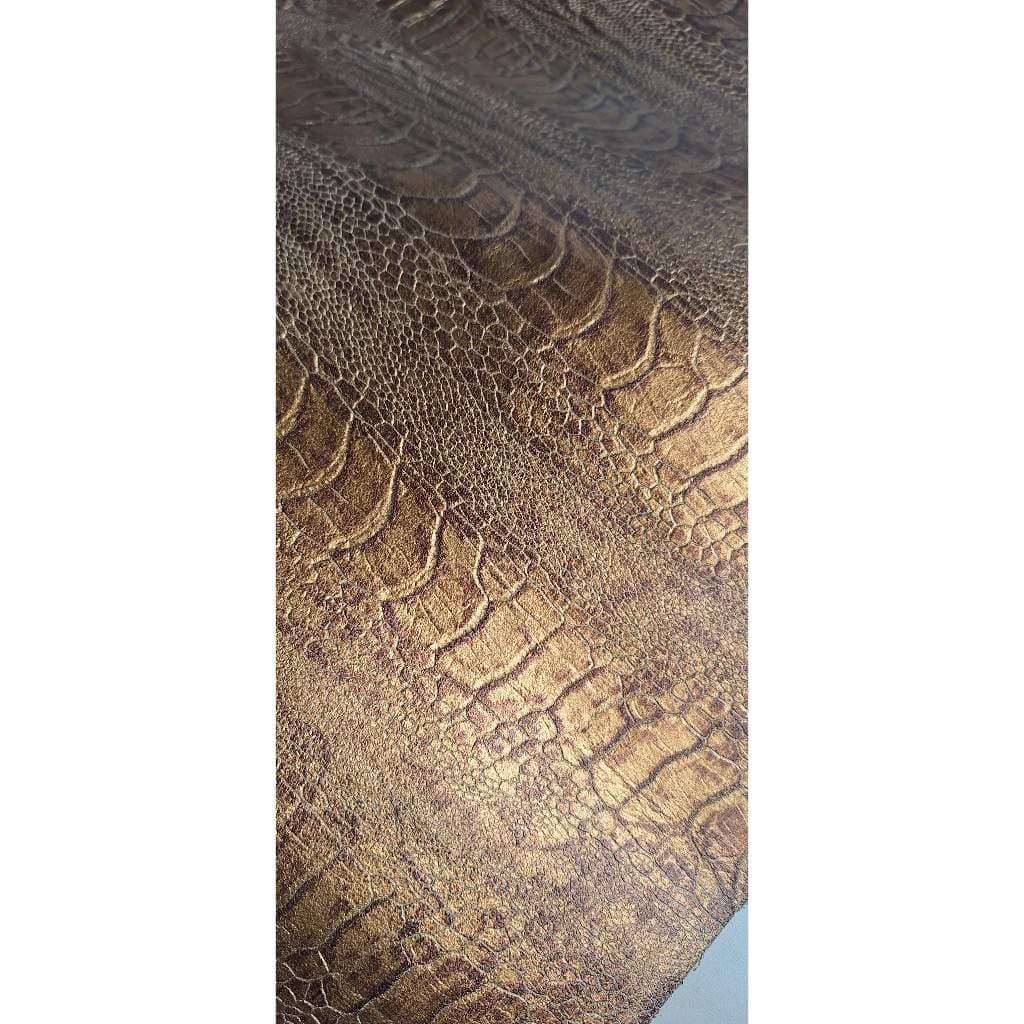 Retalho Couro Jacaré Bronze