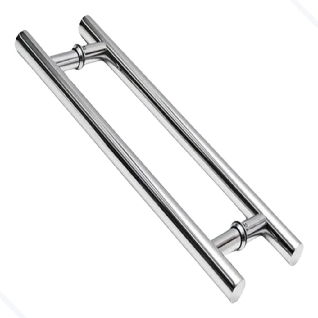 Puxador Tubular Redondo Para Porta Madeira Vidro Pivotante Duplo Alumínio Vários Tamanhos