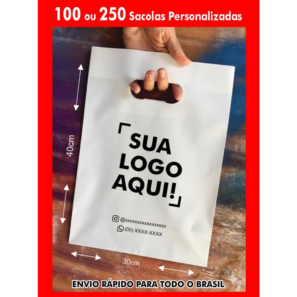 SACOLA BOCA DE PALHAÇO  30x40  PERSONALIZADAS PARA LOJAS E EVENTOS