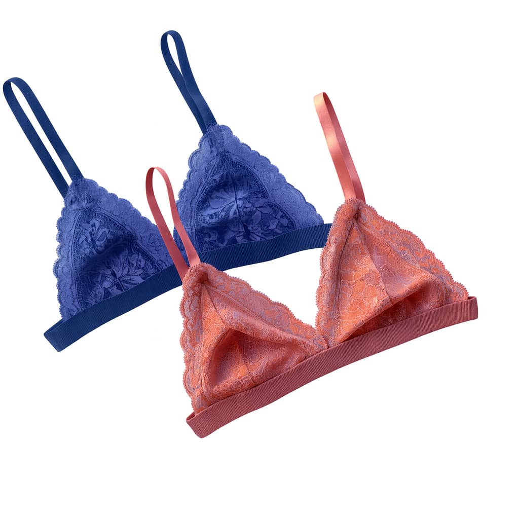 Kit 2 Sutiã Com Alça Fina Sem Bojo Em Renda Top Lingerie Conforto Sem Aro