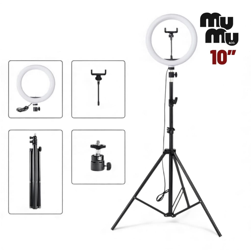 Tripé 210cm com Ring Light Iluminador 10 Polegadas Completo com suporte Celular e controle embutido