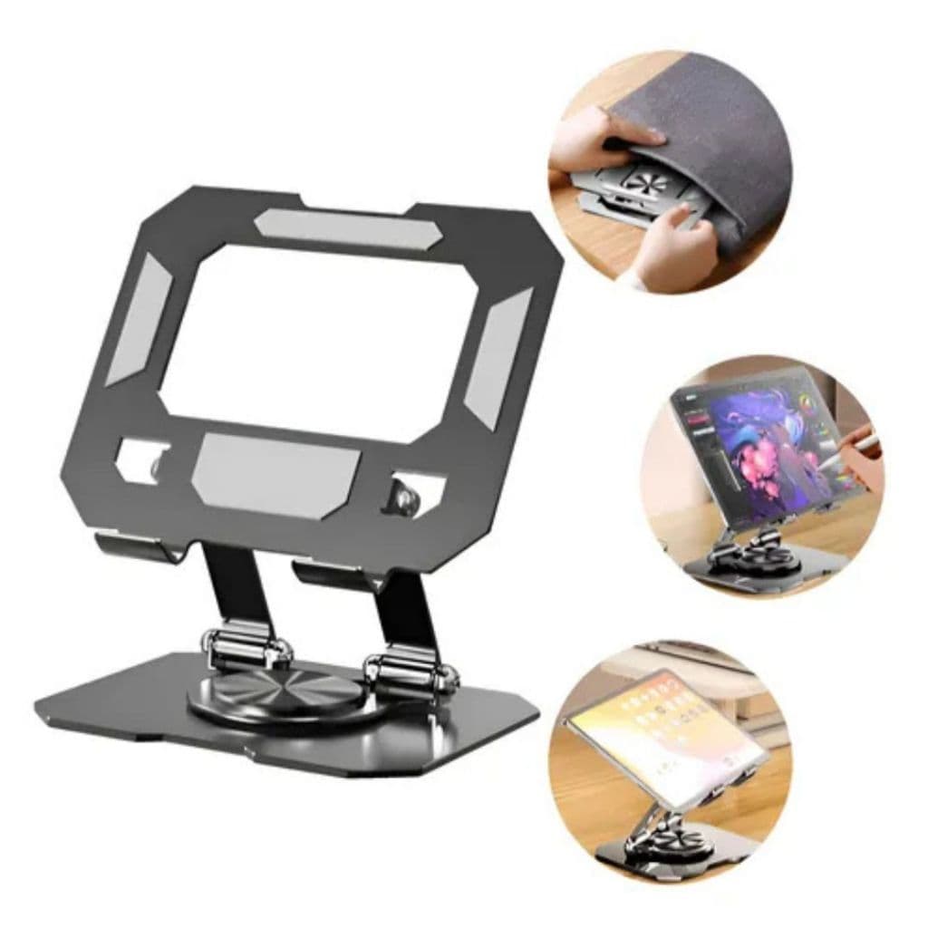 Suporte de Mesa para Tablet 360° Base Ajustável e Dobrável Suporte Ergonômico
