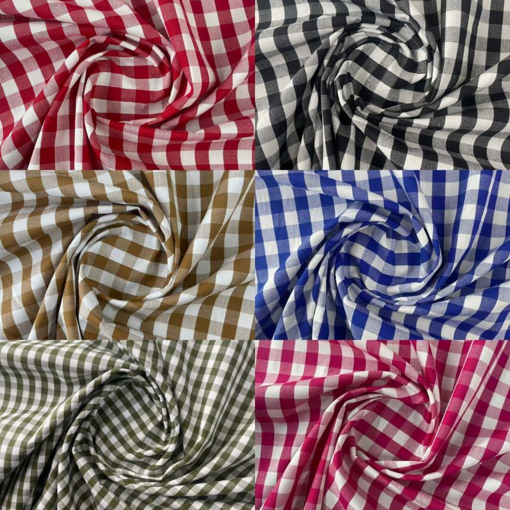 Tecido Tricoline Xadrez Fio Tinto (PP 0.50cm) e (P 1cm) ; 100% Algodão; 1,47mt Largura | Artesanato | Patchwork