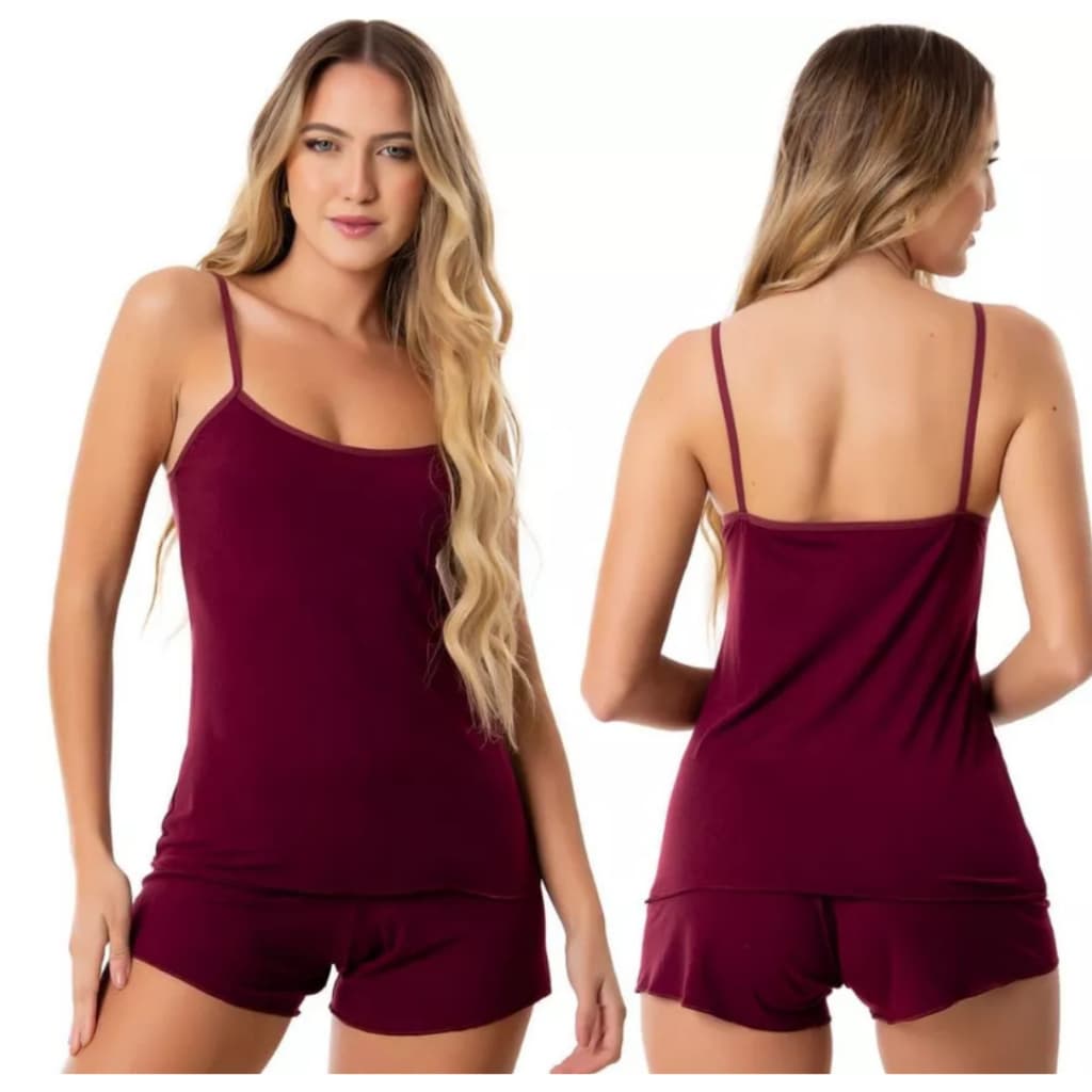 shortdoll – Conjunto Pijama Feminino Liso e Super Fresquinho. Cores diversas